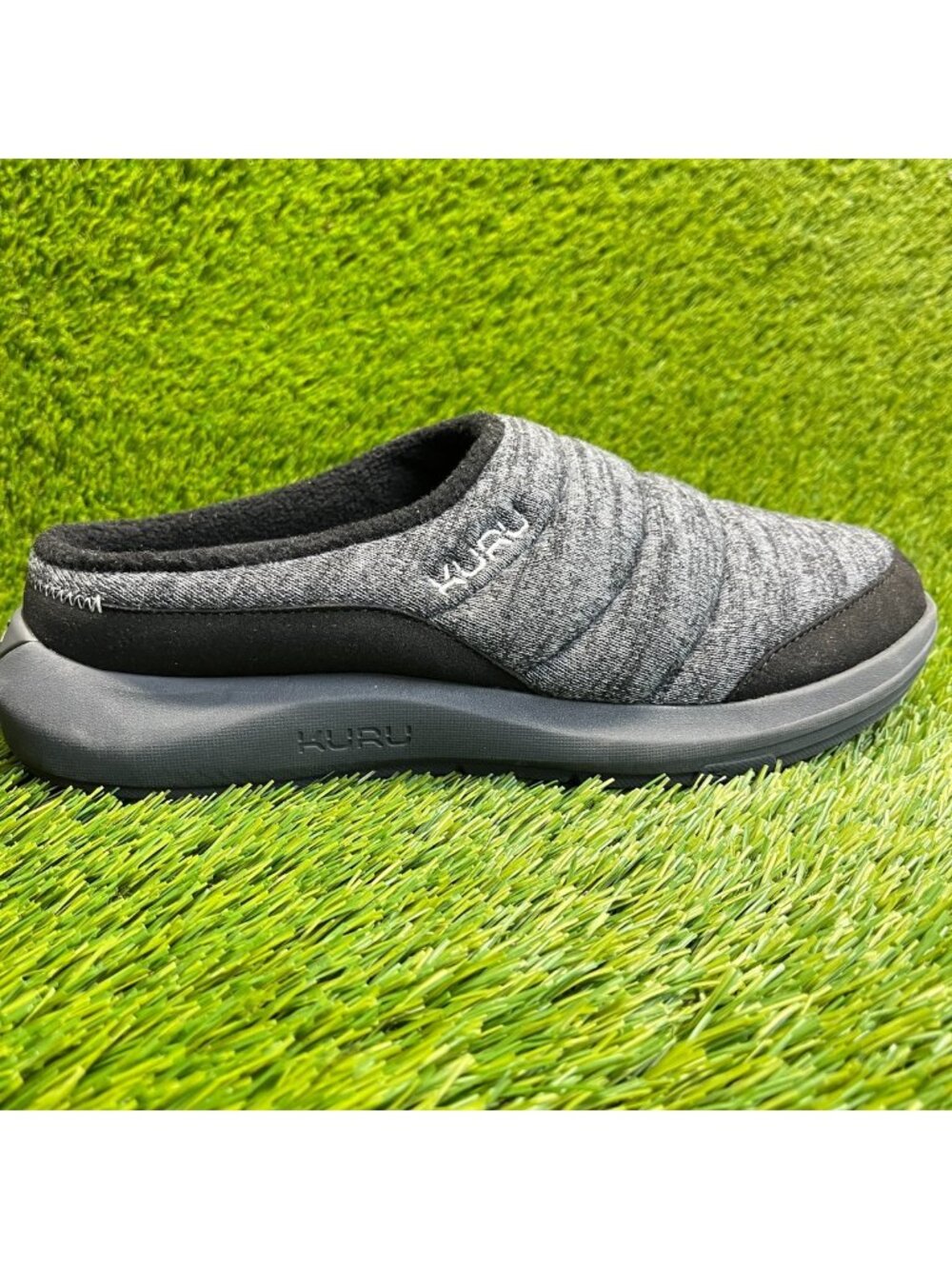 Kuru Draft 2 Womens Size 11 Gray Black Casual Comfort Slip-On Mule Slippers